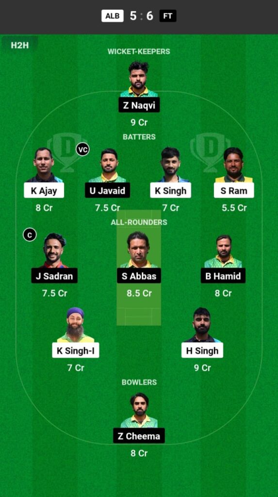 ALB vs FT Dream11