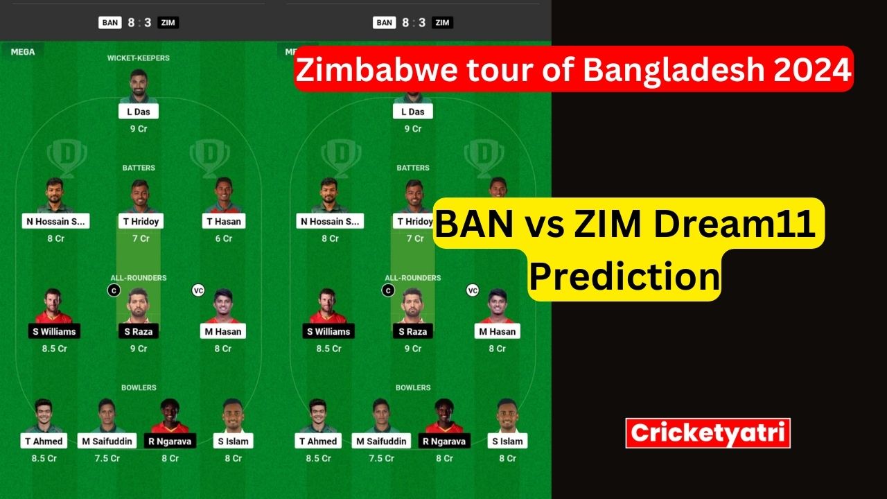 BAN vs ZIM Dream11