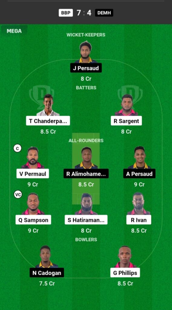 BBP vs DEMH Dream11