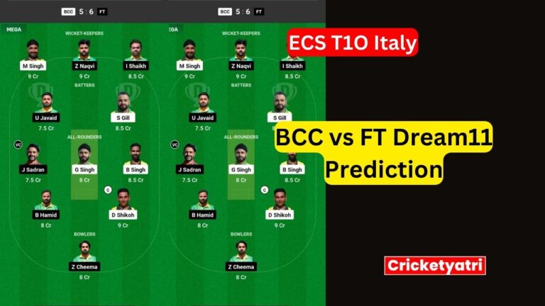 BCC vs FT Dream11