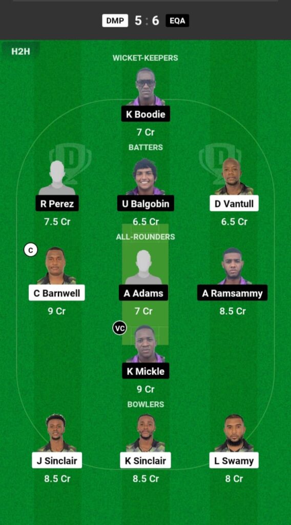 DMP vs EQA Dream11