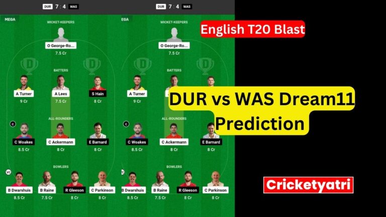 DUR vs WAS Dream11