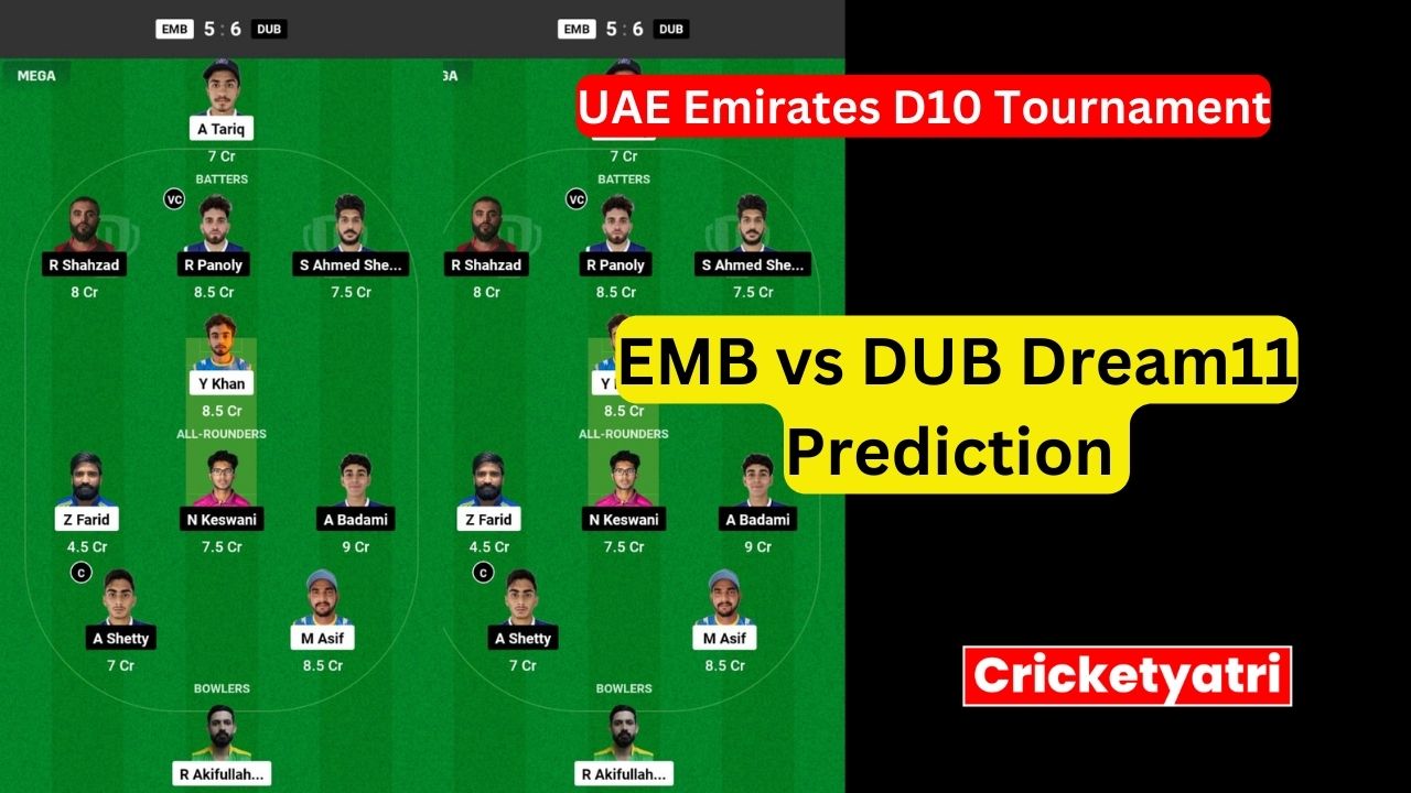 EMB vs DUB Dream11