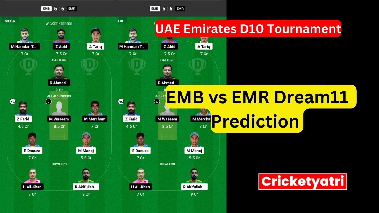 EMB vs EMR Dream11