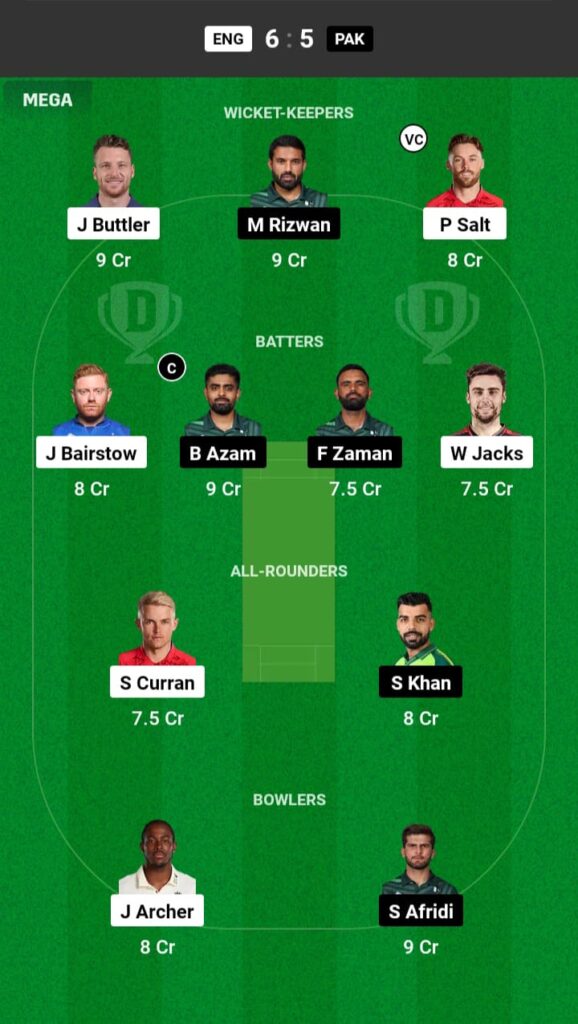 ENG vs PAK Dream11