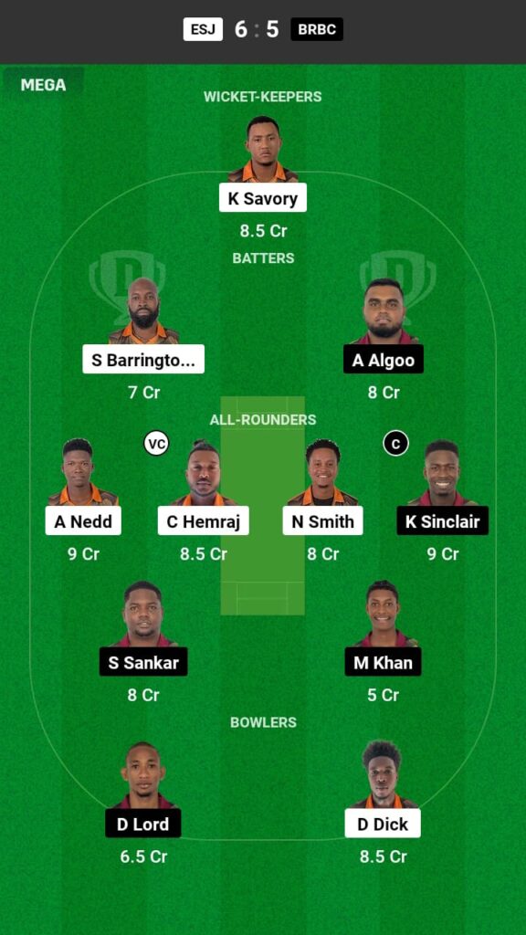 ESJ vs BRBC Dream11