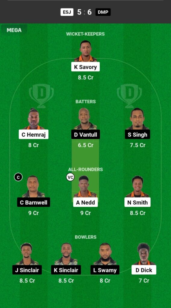 ESJ vs DMP Dream11