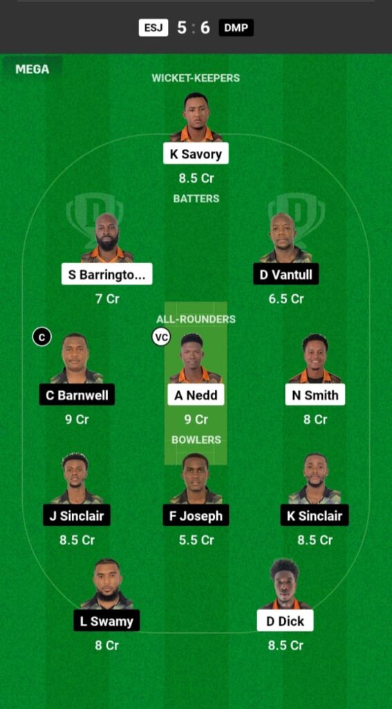 ESJ vs DMP Dream11