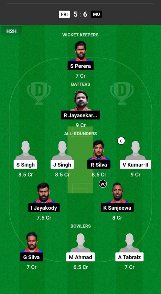 FRI vs MU Dream11