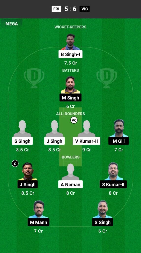 FRI vs VIC Dream11