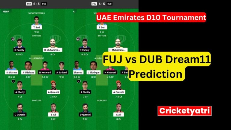 FUJ vs DUB Dream11