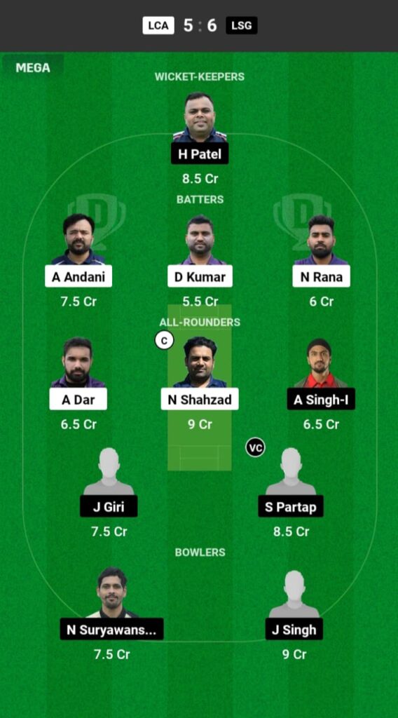 LCA vs LSG Dream11