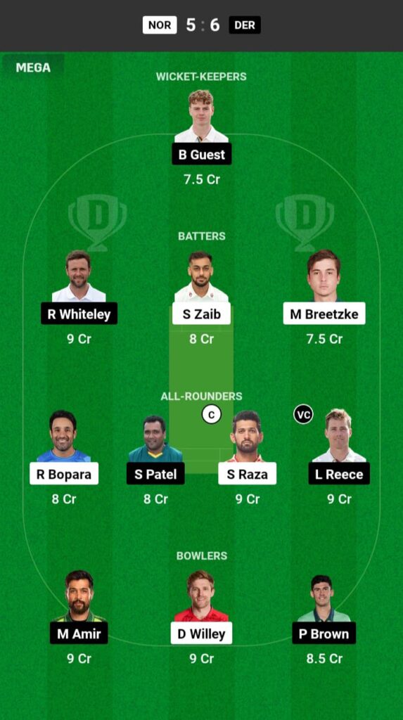 NOR vs DER Dream11