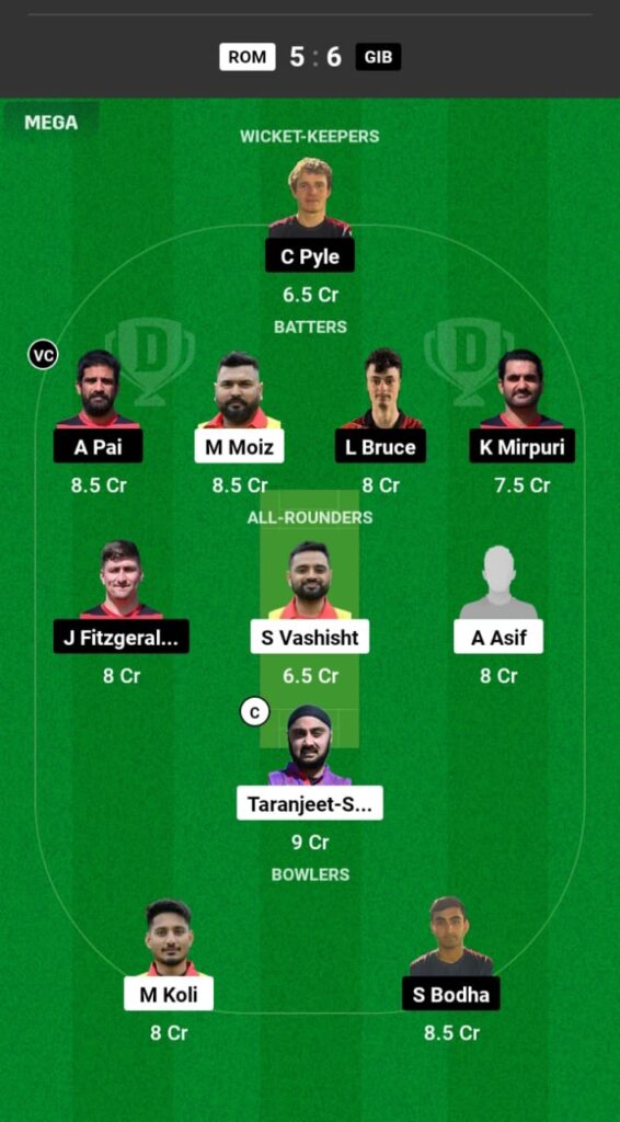 ROM vs GIB Dream11