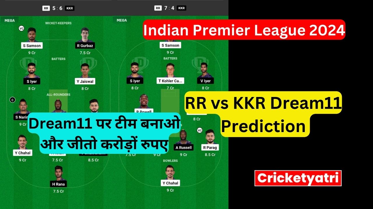 RR vs KKR Dream11