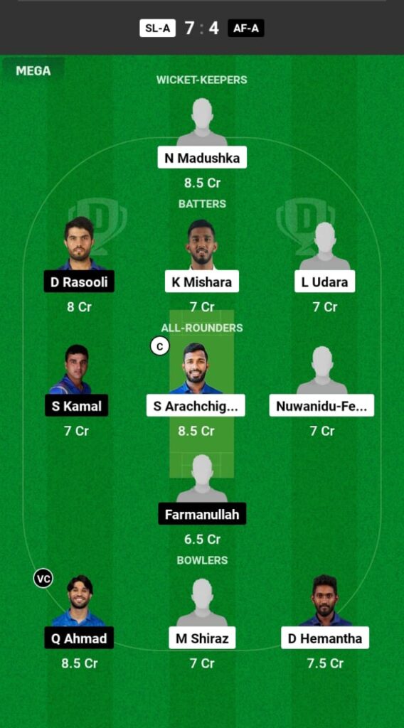 SL-A vs AFG-A Dream11