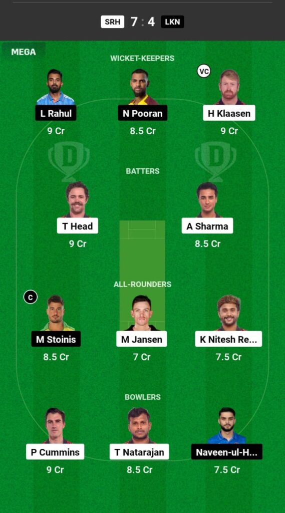 SRH vs LSG Dream11