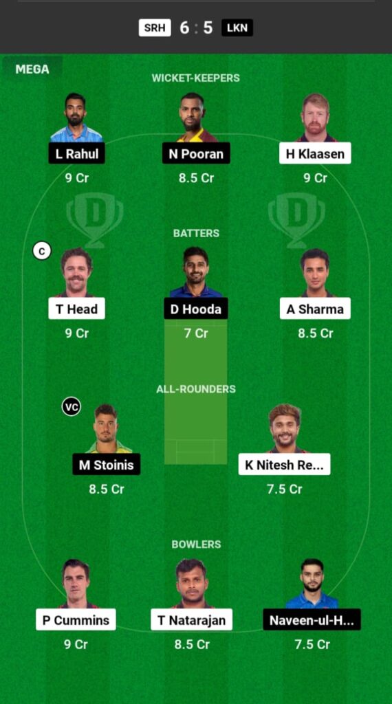 SRH vs LSG Dream11