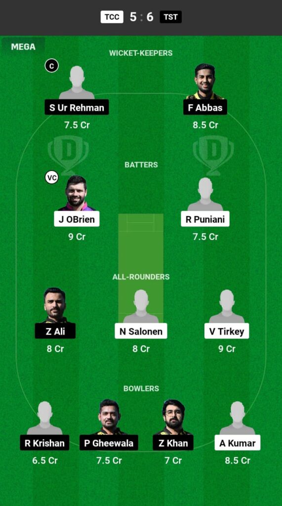 TCC vs TST Dream11