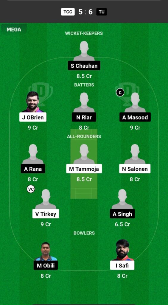 TCC vs TU Dream11