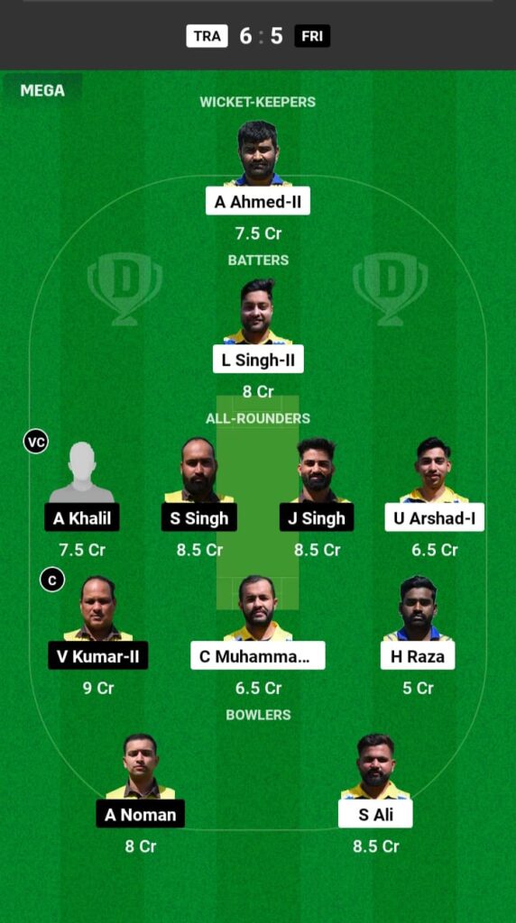 TRA vs FRI Dream11