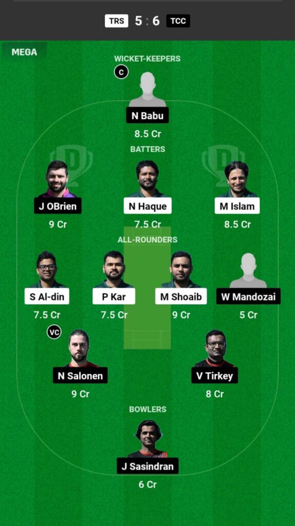 TRS vs TCC Dream11