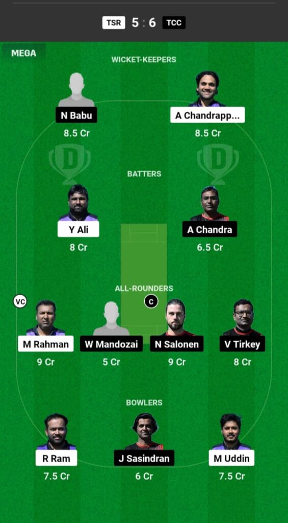 TSR vs TCC Dream11