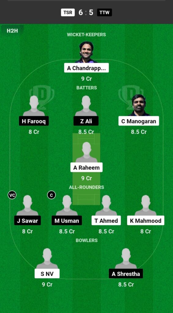 TSR vs TTW Dream11