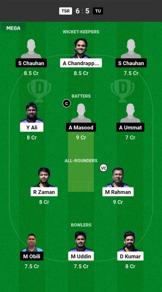 TSR vs TU Dream11