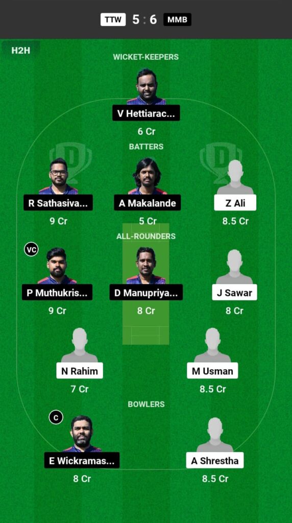 TTW vs MMB Dream11