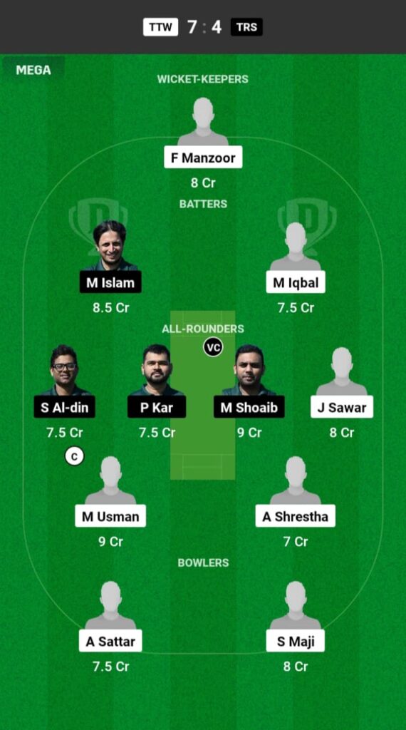 TTW vs TRS Dream11