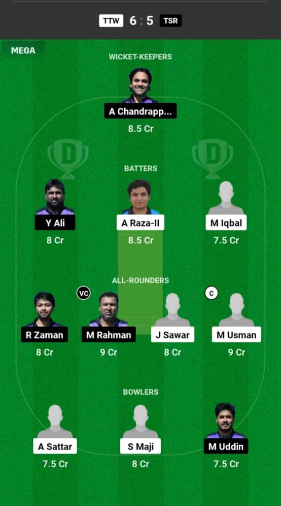 TTW vs TSR Dream11