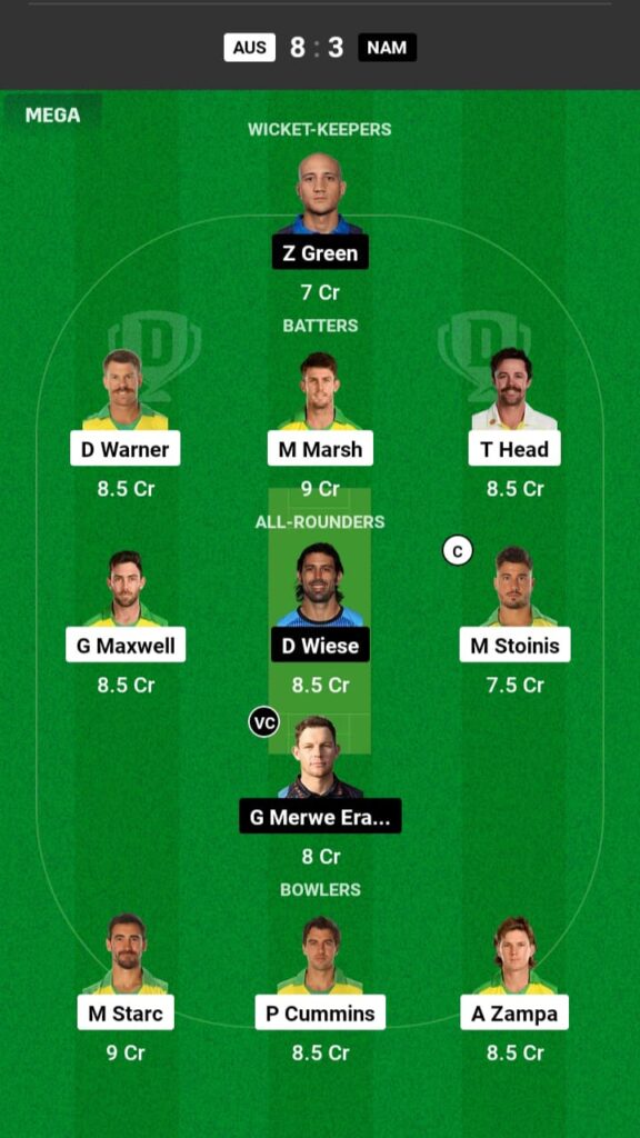 AUS vs NAM Dream11