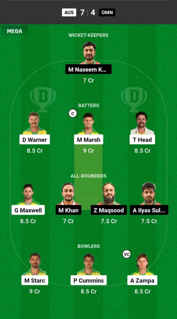 AUS vs OMN Dream11