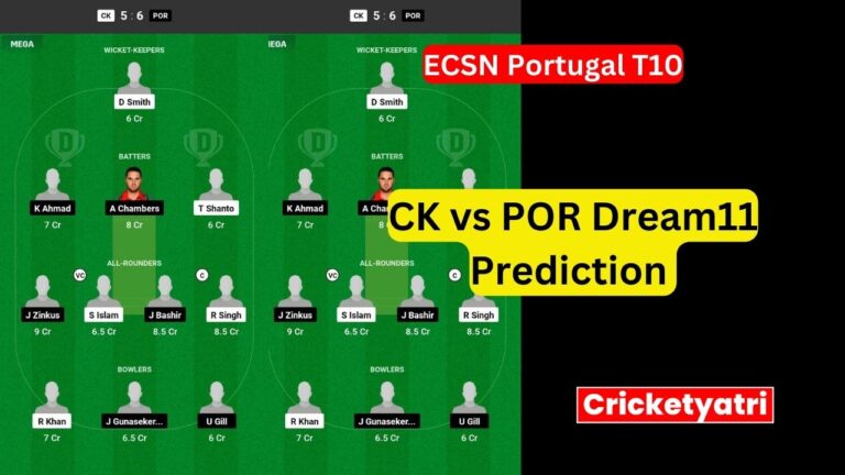 CK vs POR Dream11