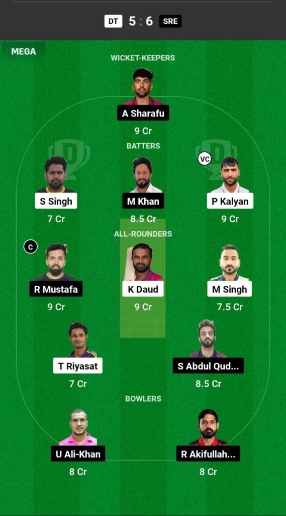 DT vs SRE Dream11