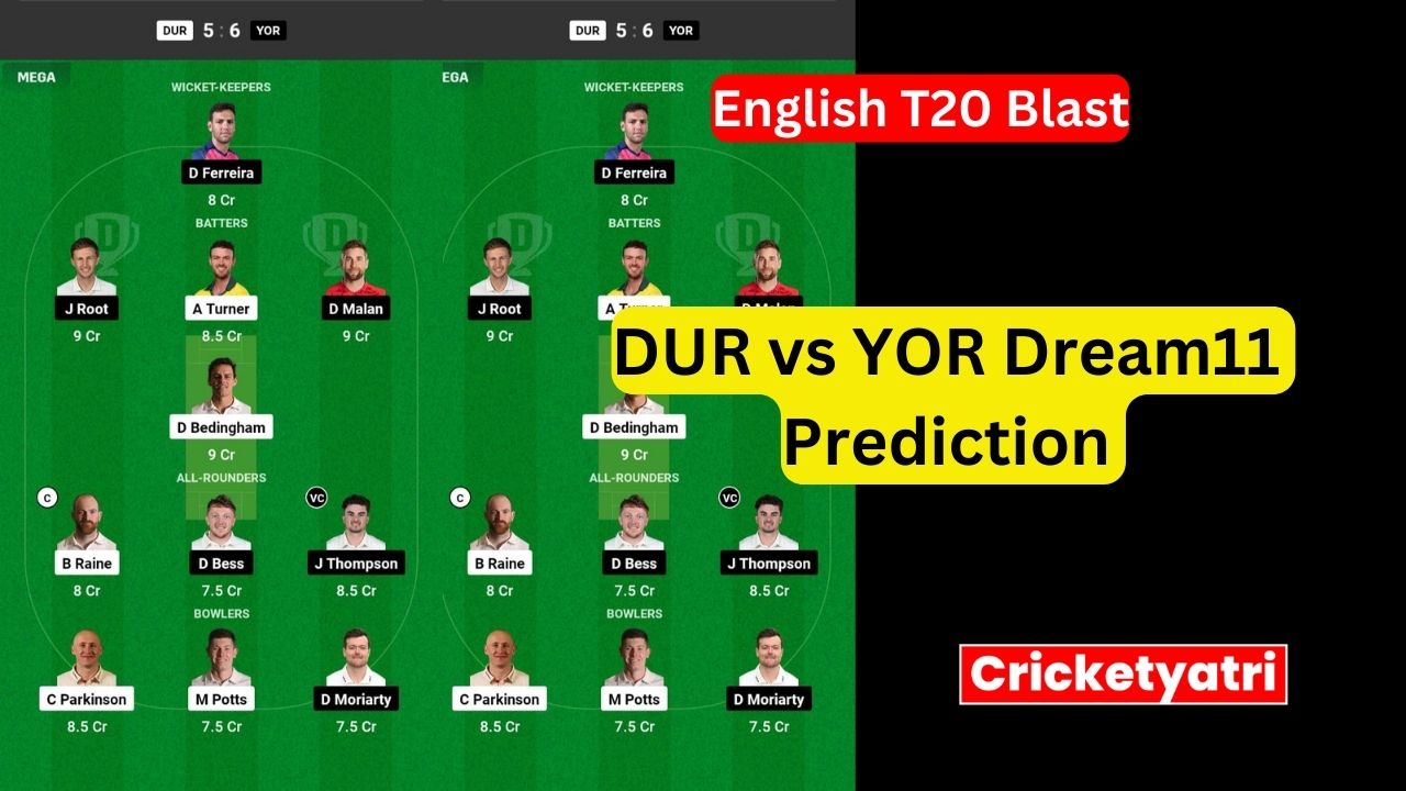 DUR vs YOR Dream11