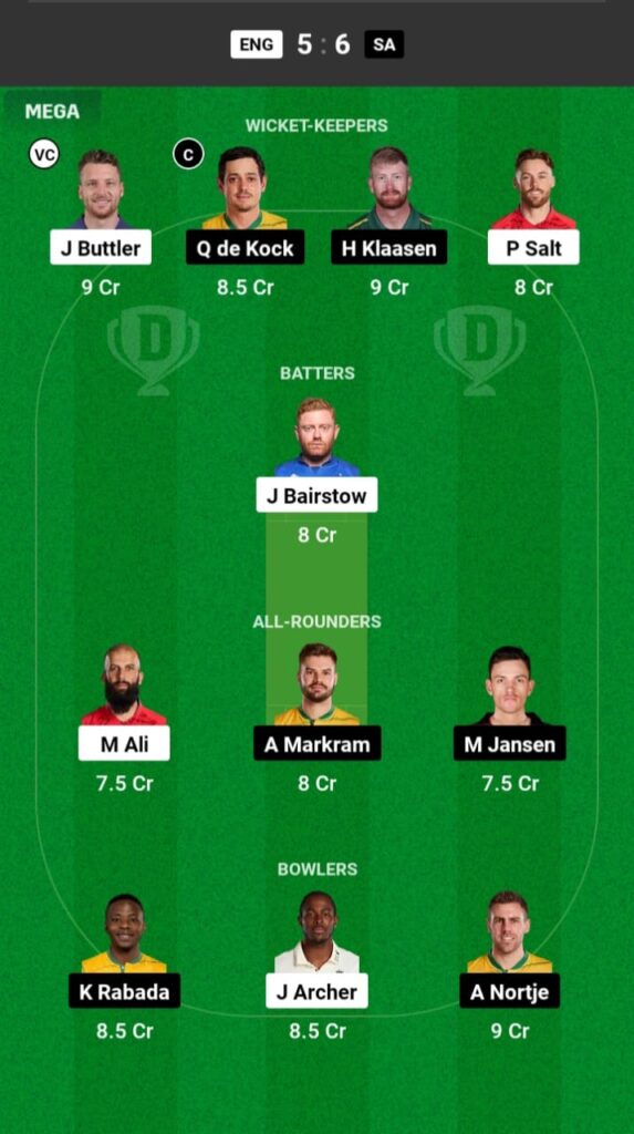 ENG vs SA Dream11