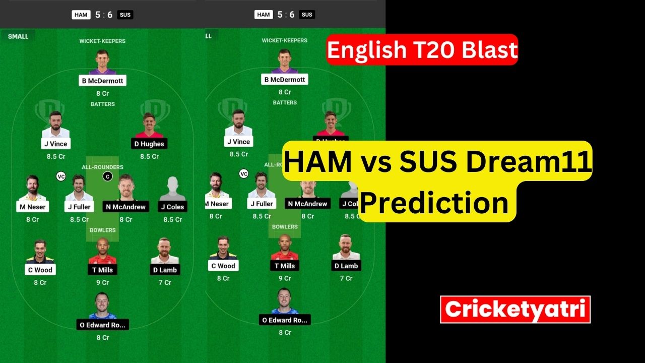 HAM vs SUS Dream11