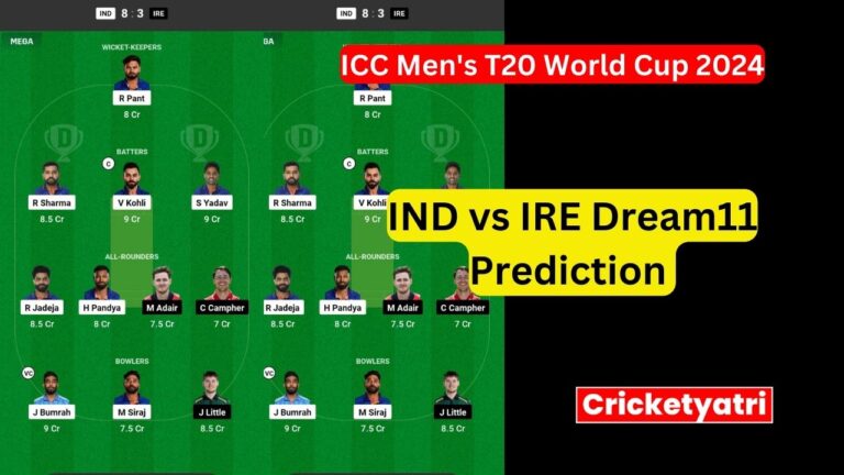 IND vs IRE Dream11