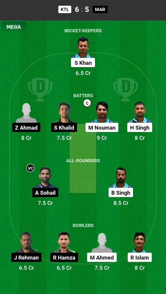 KTL vs MAR Dream11