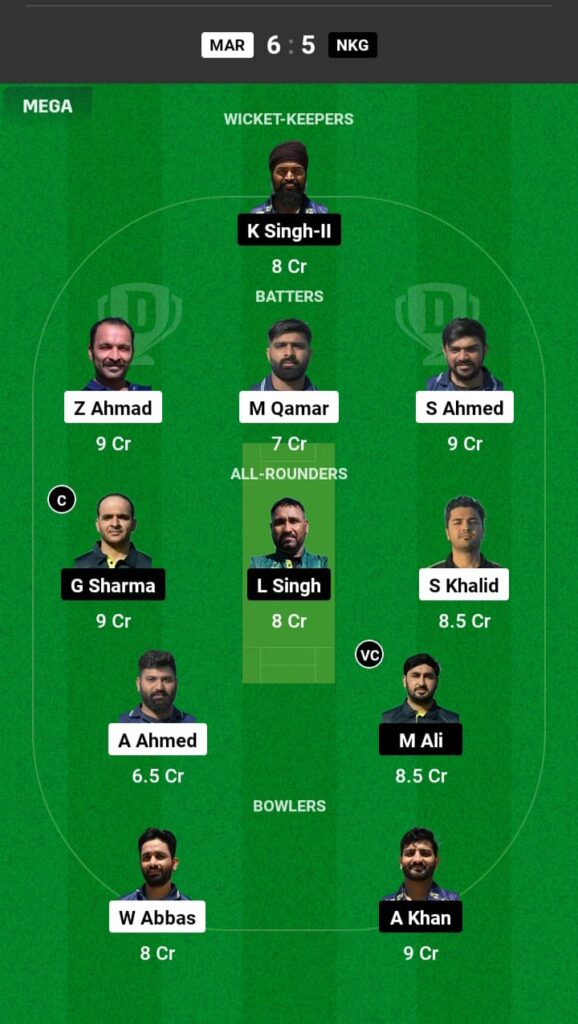 MAR vs BKG Dream11