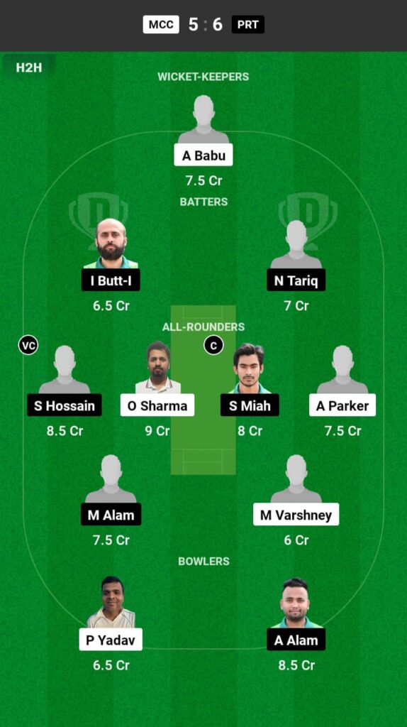 MCC vs PRT Dream11