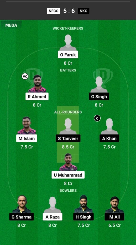 NFCC vs NKG Dream11