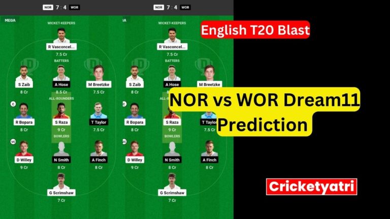 NOR vs WOR Dream11