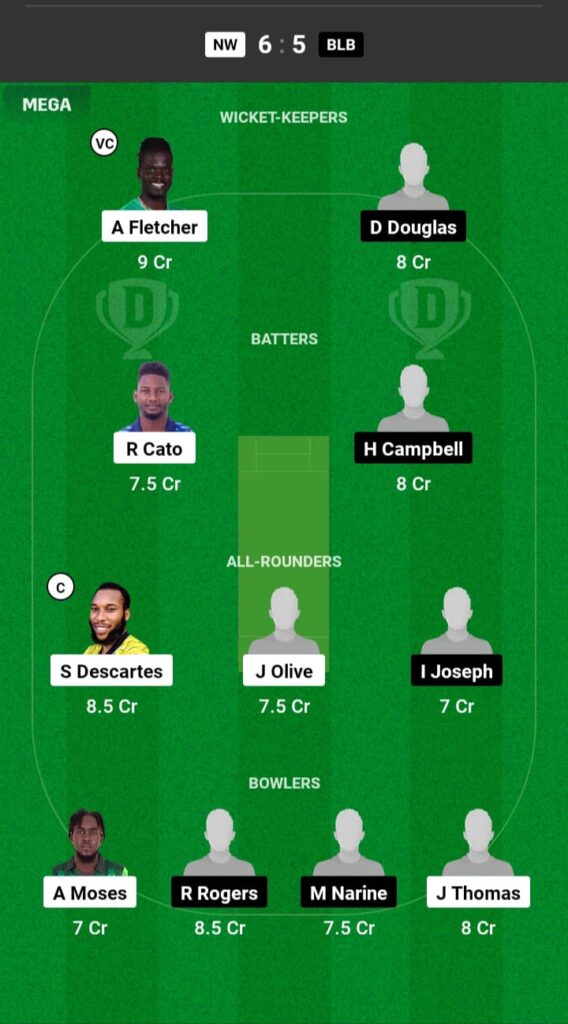 NW vs BLB Dream11