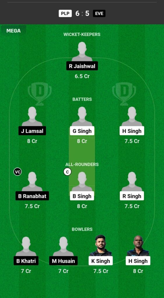 PLP vs EVE Dream11