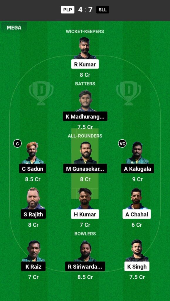 PLP vs SLL Dream11