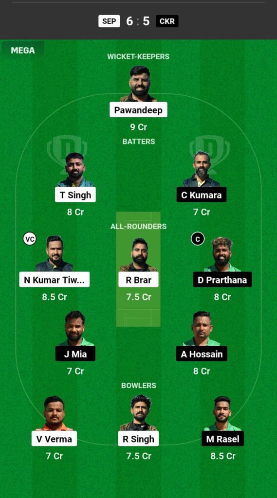 SEP vs CKR Dream11