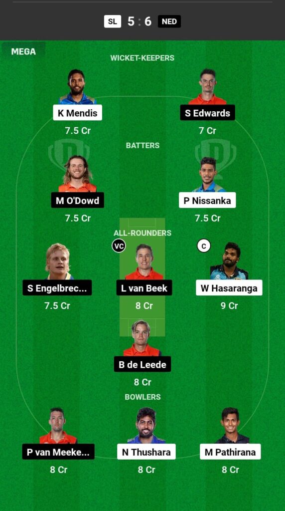 SL vs NED Dream11